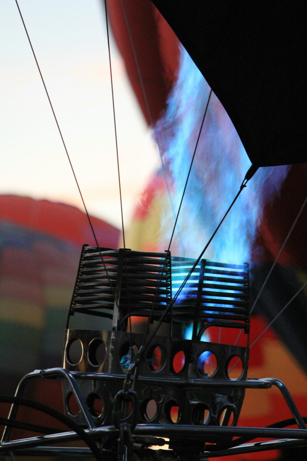 a close up of the inside of a hot air balloon