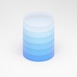 a stack of stacked blue and white plates
