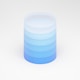 a stack of stacked blue and white plates