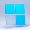 a white and blue square object on a white background
