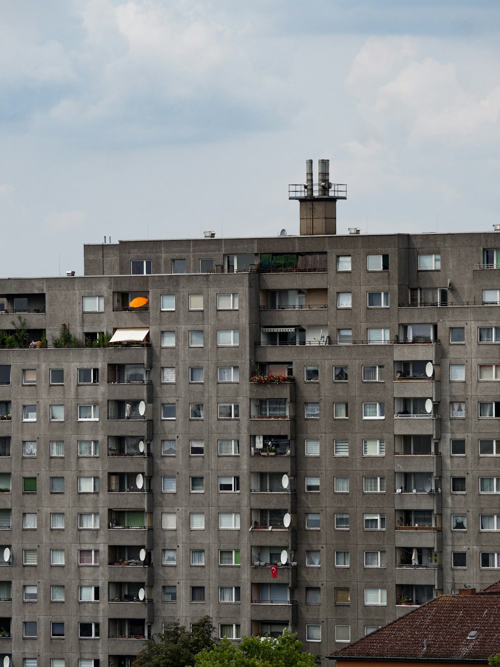 a very tall building with lots of windows