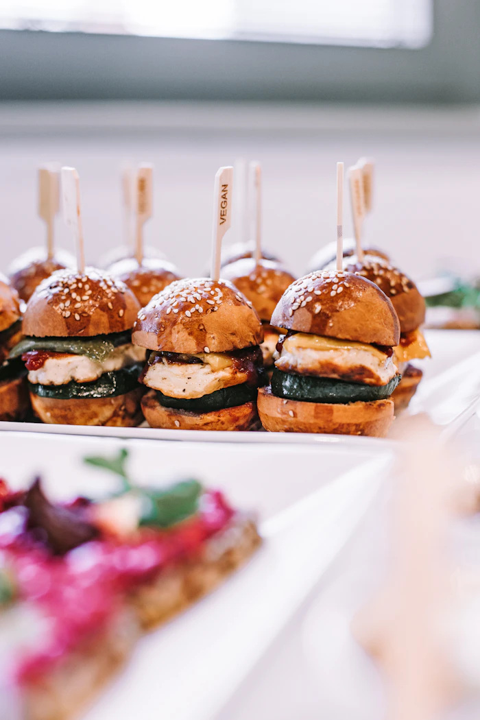 A tray of mini sandwiches