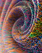 Visualization of angular momentum vectors interacting within a crystal lattice