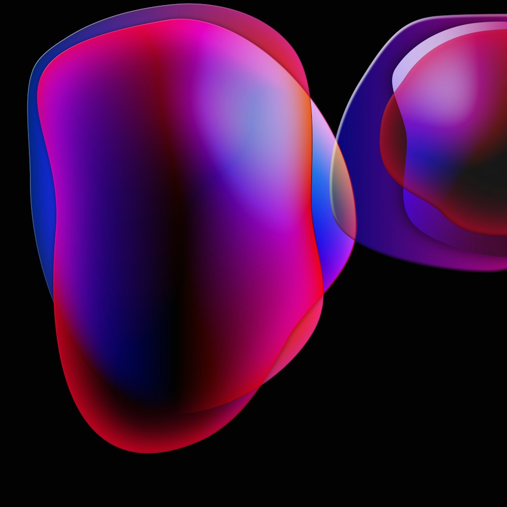 ein computergeneriertes Bild eines violetten und roten Objekts