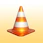 an orange and white traffic cone on a yellow background