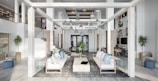 A spacious shared living area for guests.