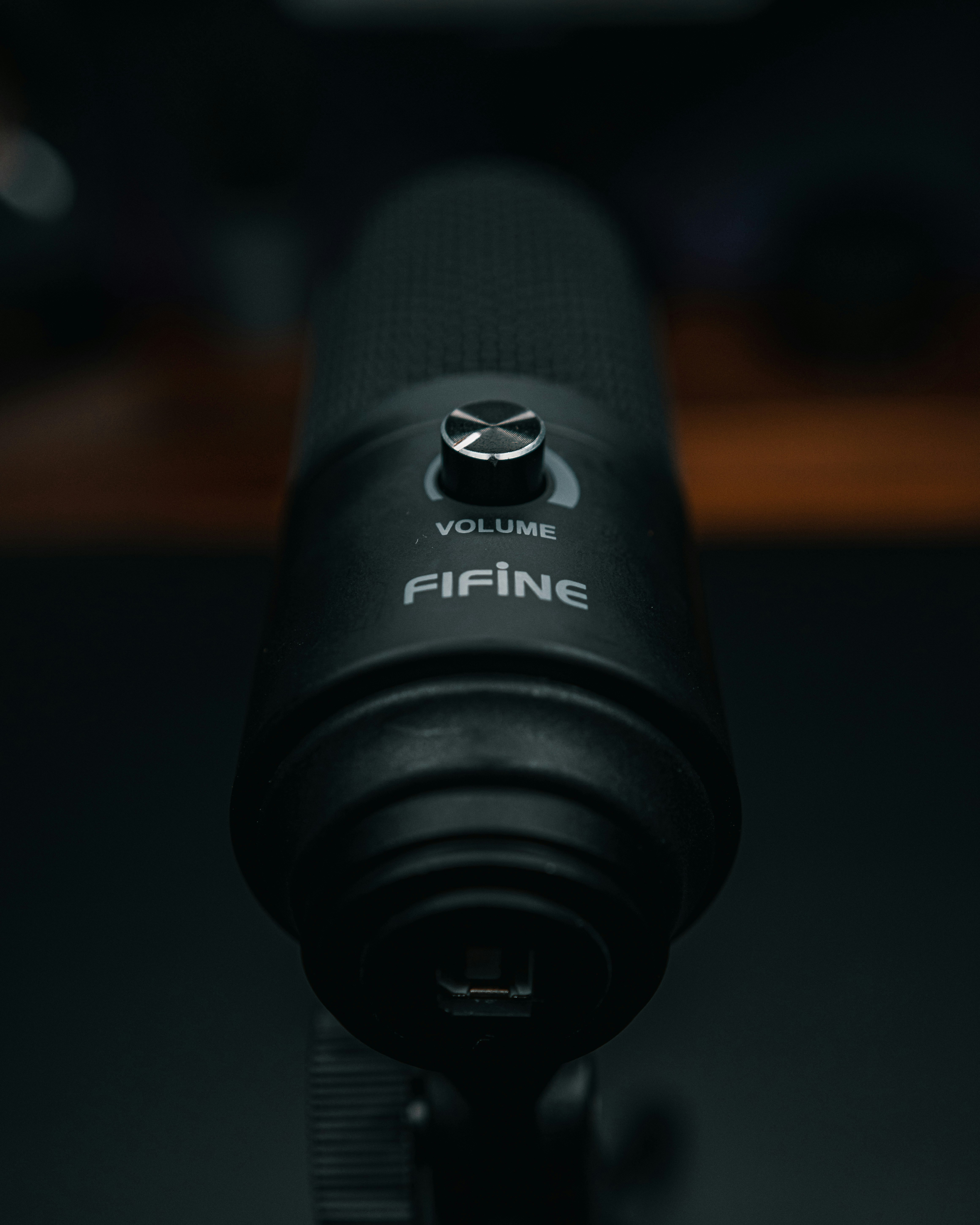 a close up view of a microphone on a table