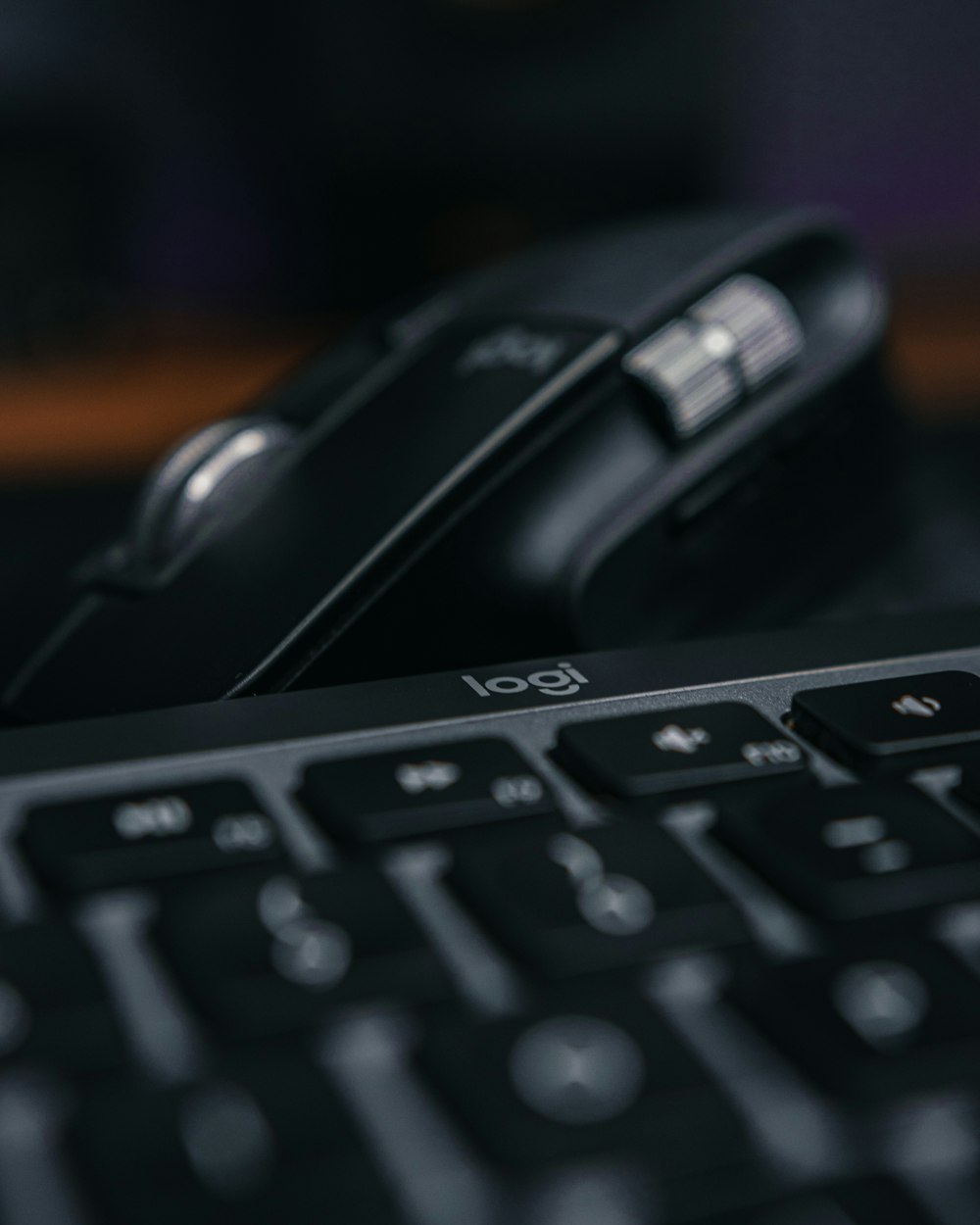 a close up of a keyboard and a mouse