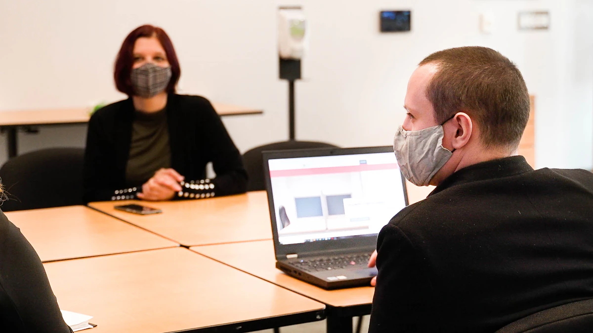 Small team meeting in a modern office