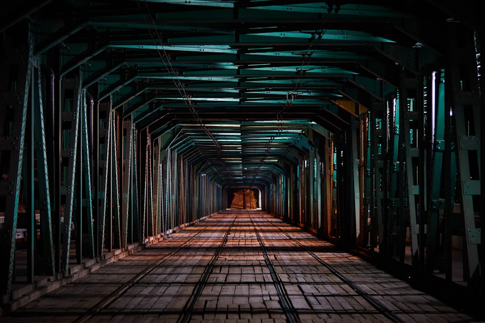 a long tunnel that is very dark and empty