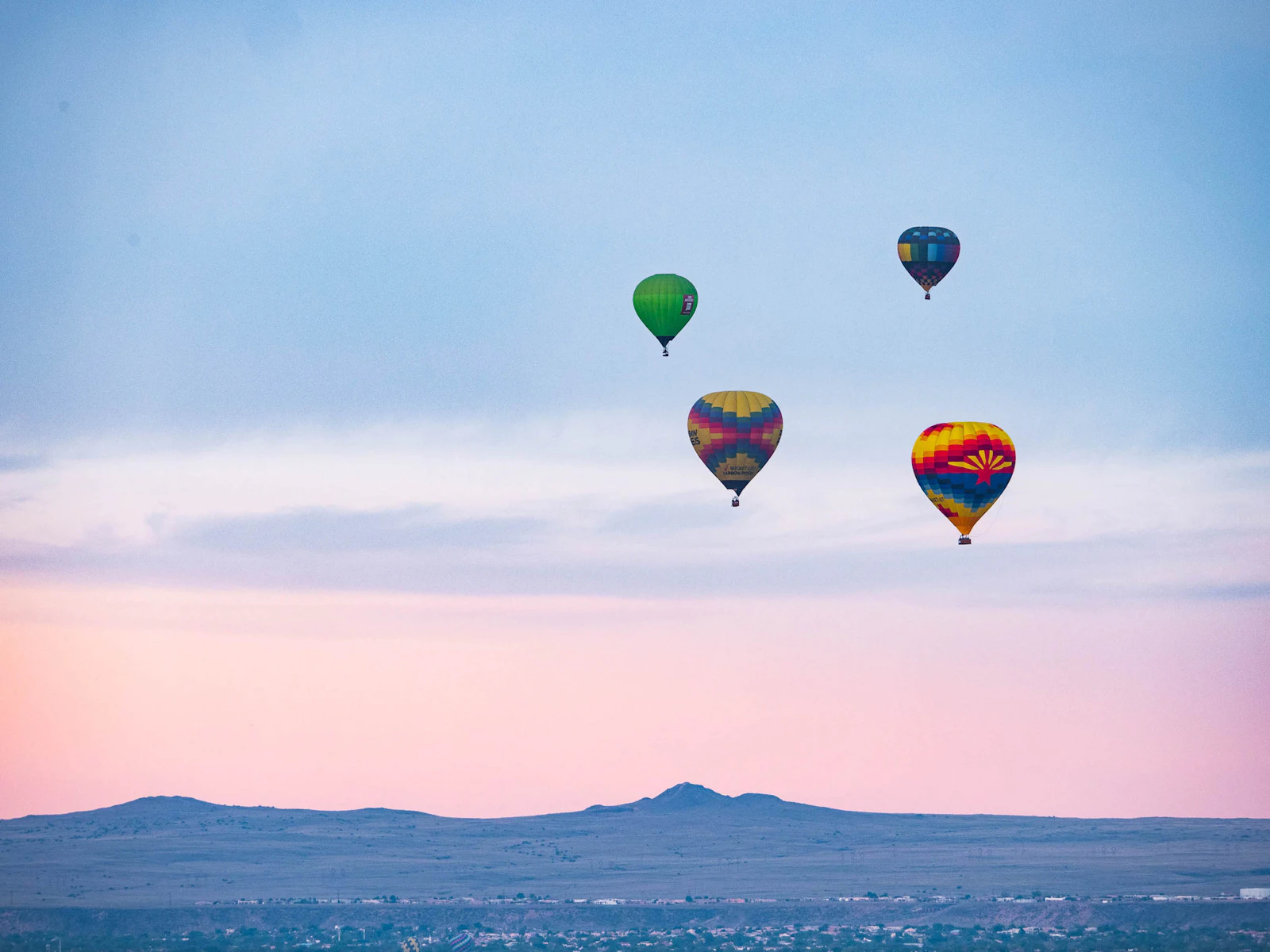 Hot air balloons over the Albuquerque Balloon Fiesta in New Mexico