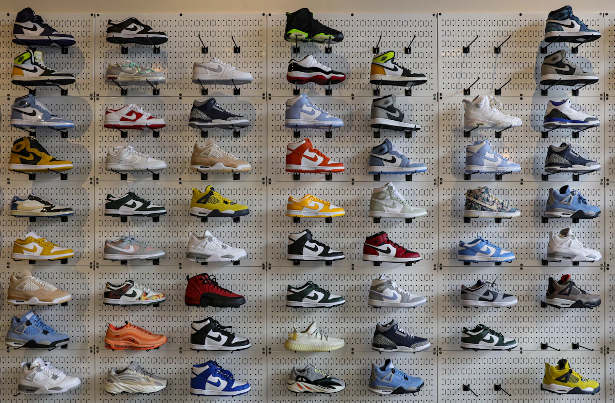 Wall of sneakers