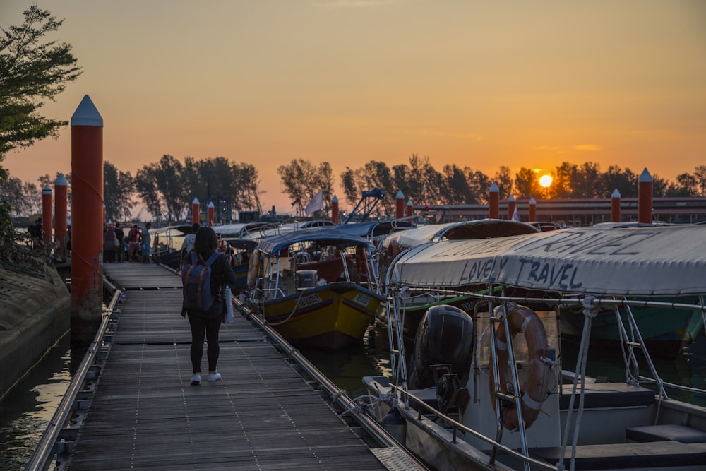 a couple of boats that are sitting in the water