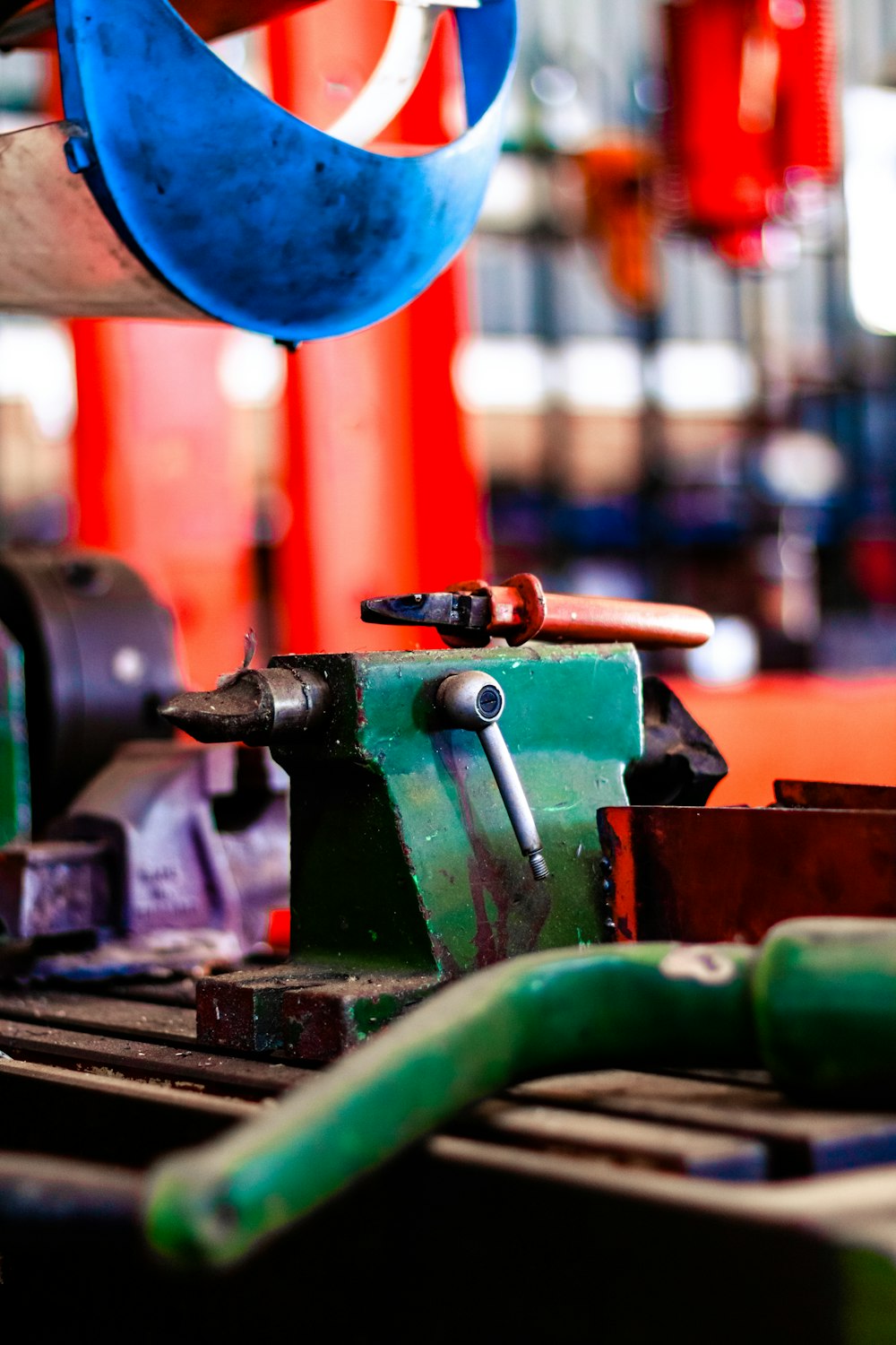 a machine that is working on a piece of metal