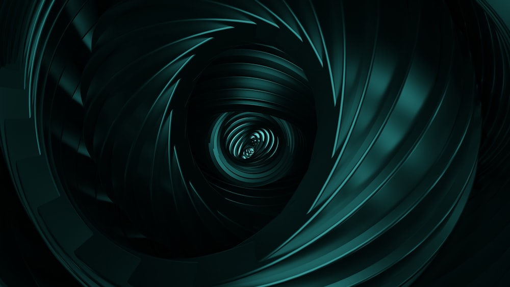 Une photo abstraite d’une spirale verte
