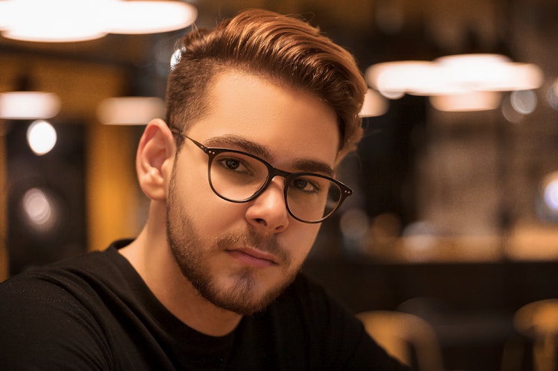 handsome bearded man with glasses