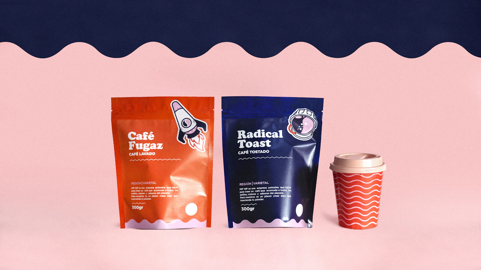 Two Kaadu coffee bags beside a cup