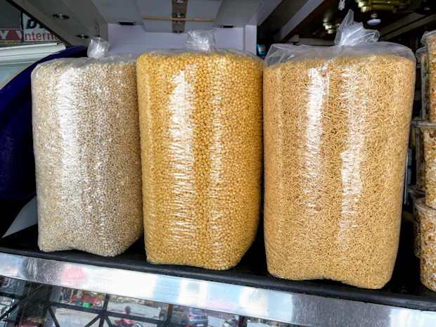 Bagged rice and dry pantry staple products