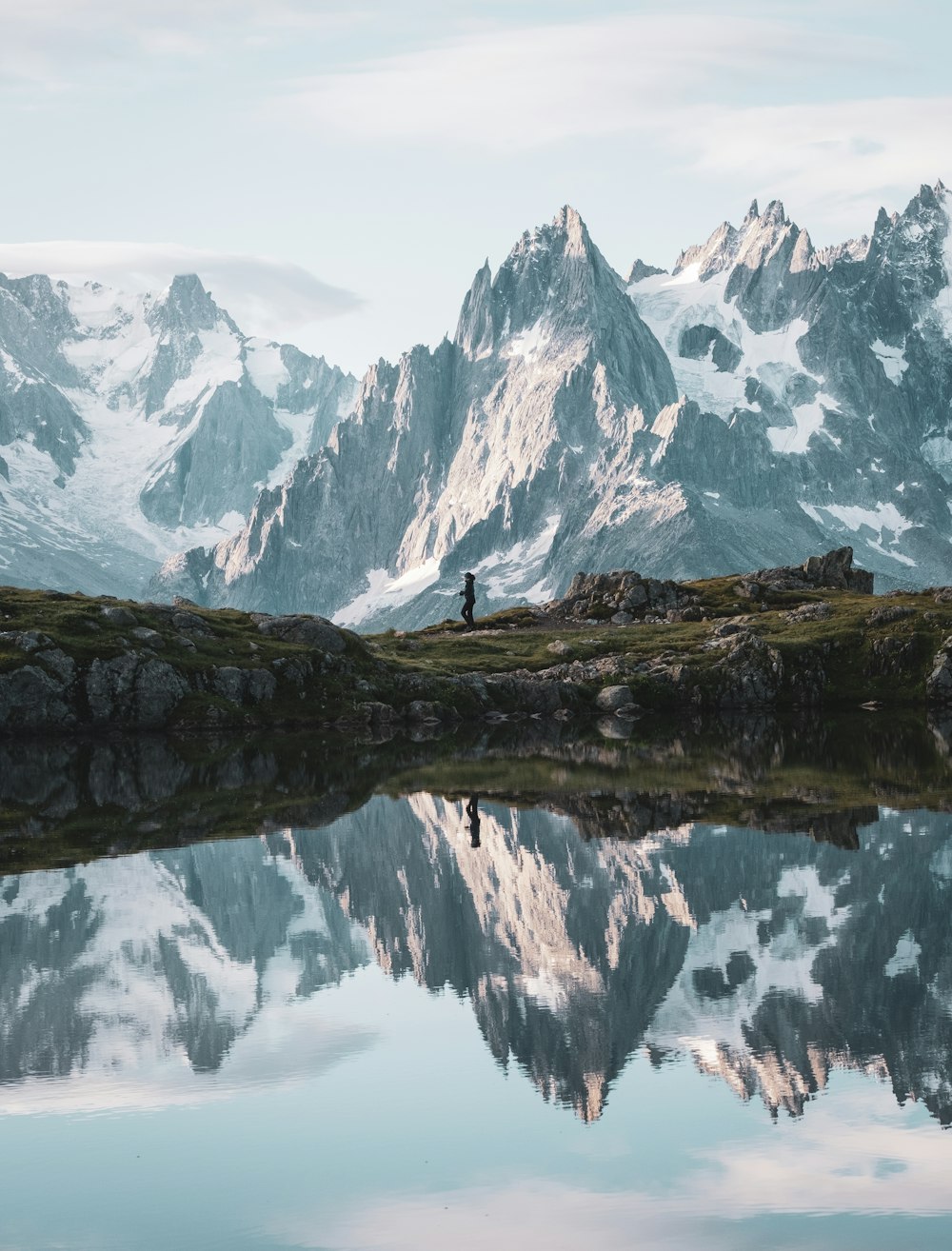 a view of a snow covered mountain