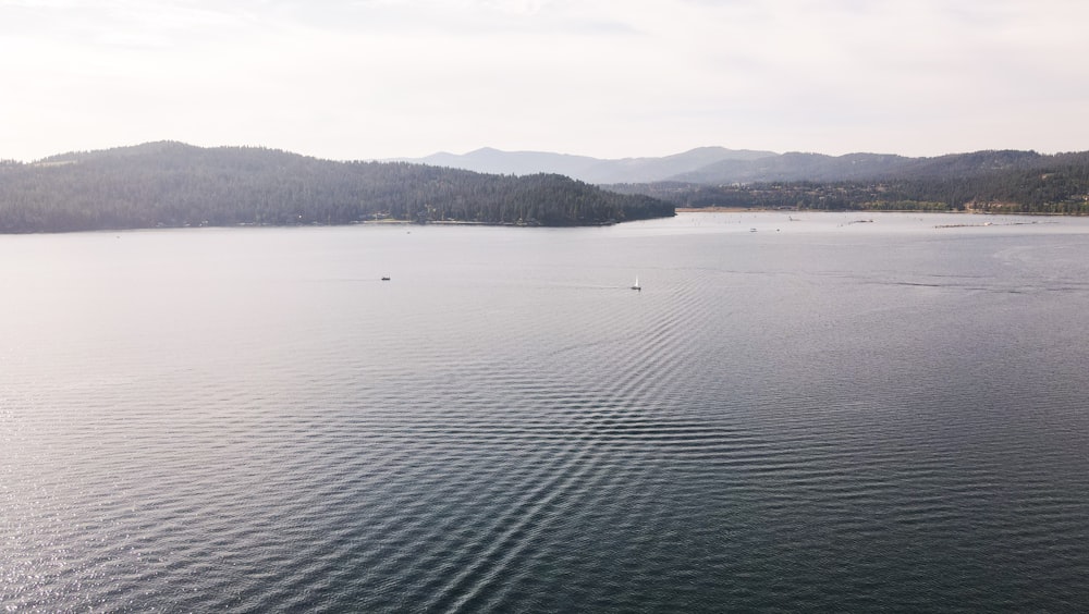 a large body of water surrounded by mountains