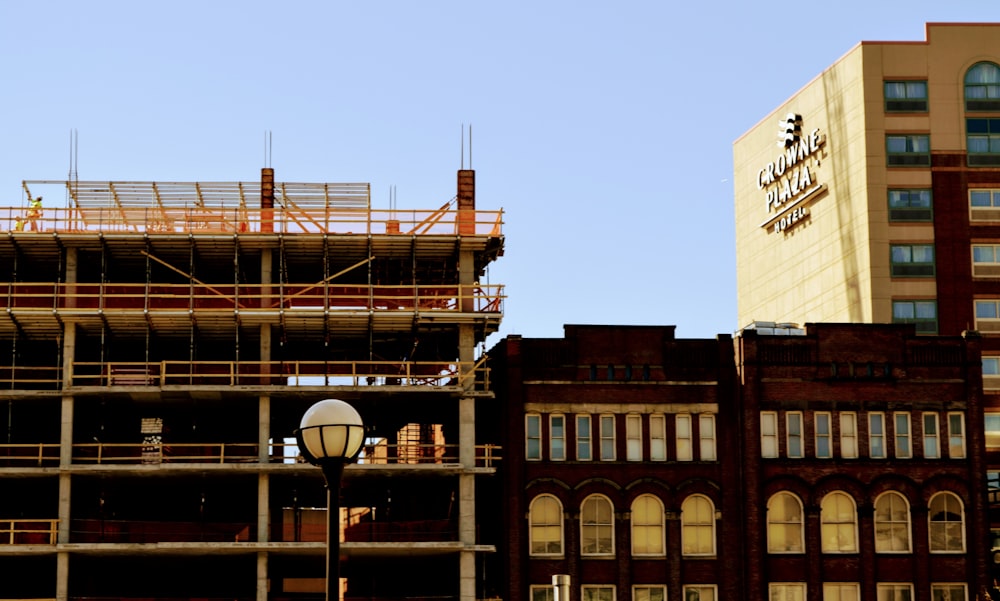 a building under construction with scaffolding around it