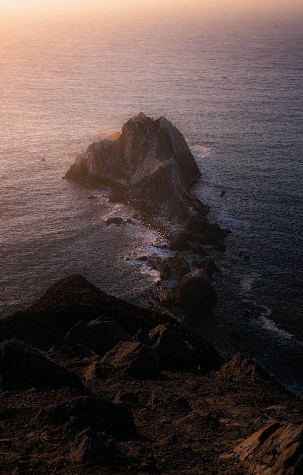 a small island in the middle of the ocean