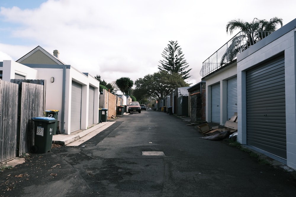 a house that is parked on the side of a building