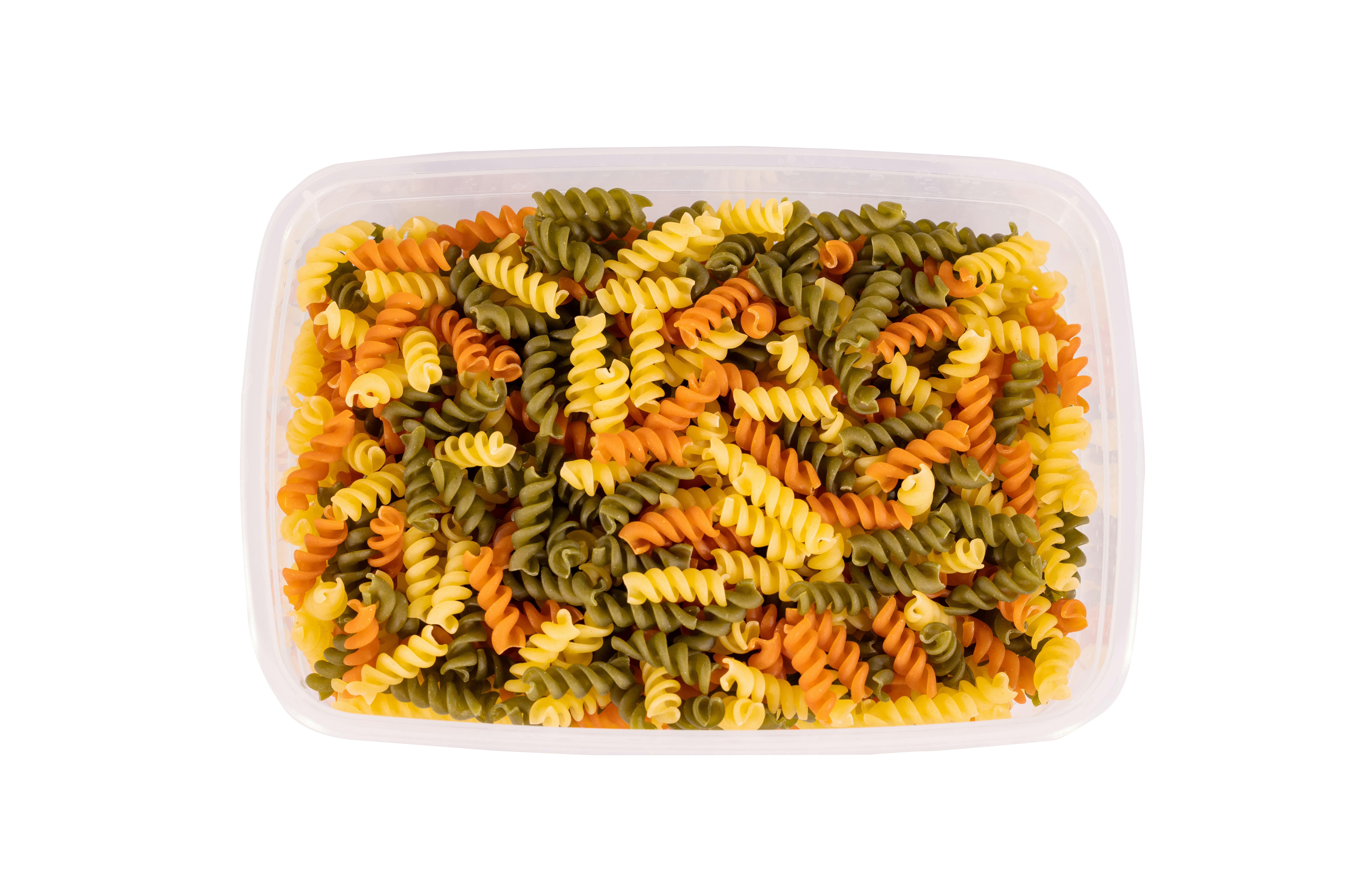 a tray full of food, Vegetable Pasta
