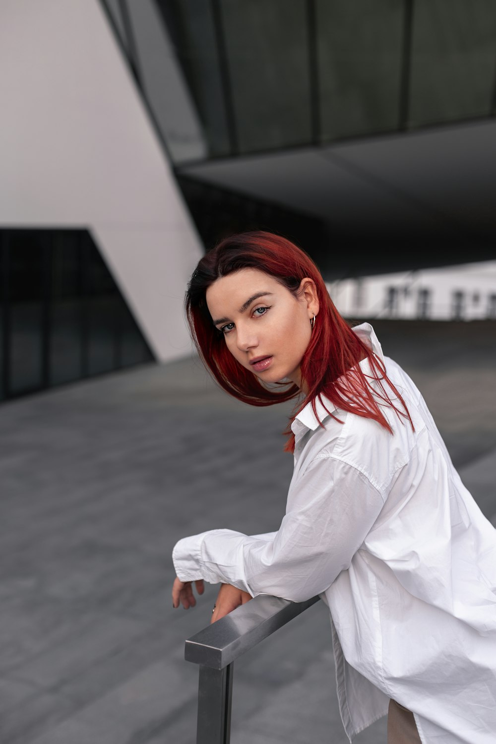 Betty Moon standing in front of a building