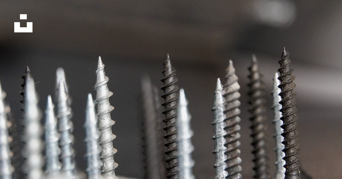 A bunch of screws are lined up in a row photo – Free Machine Image on ...