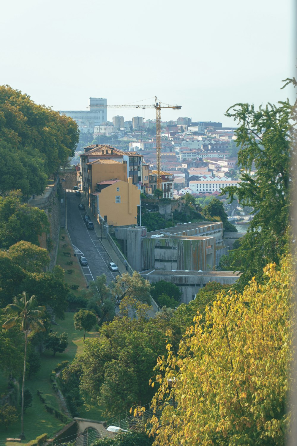 a view of a city from a hill