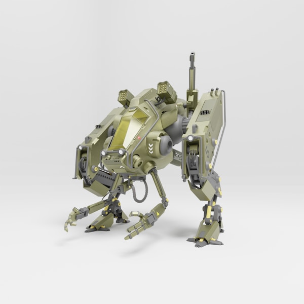 One of my first mech designs i did in 3D. by Michael Schiffer