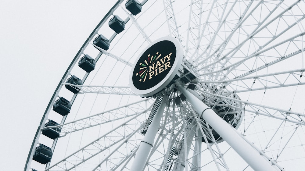 a large ferris wheel with a sky background