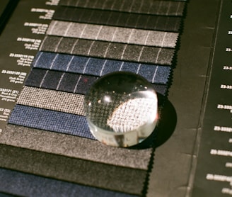 a close up of a metal object on a table