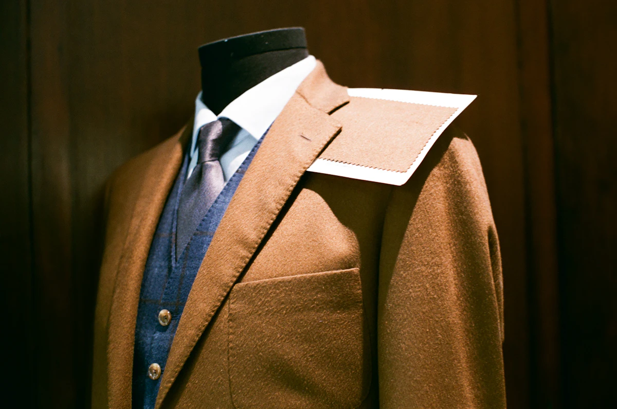 Stacked folded suiting fabrics