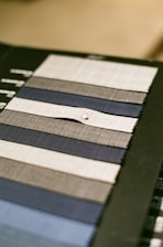 a close up of a piece of cloth on a table