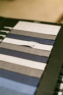 a close up of a piece of cloth on a table