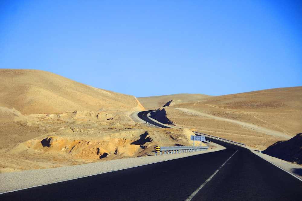 a road in the middle of a desert