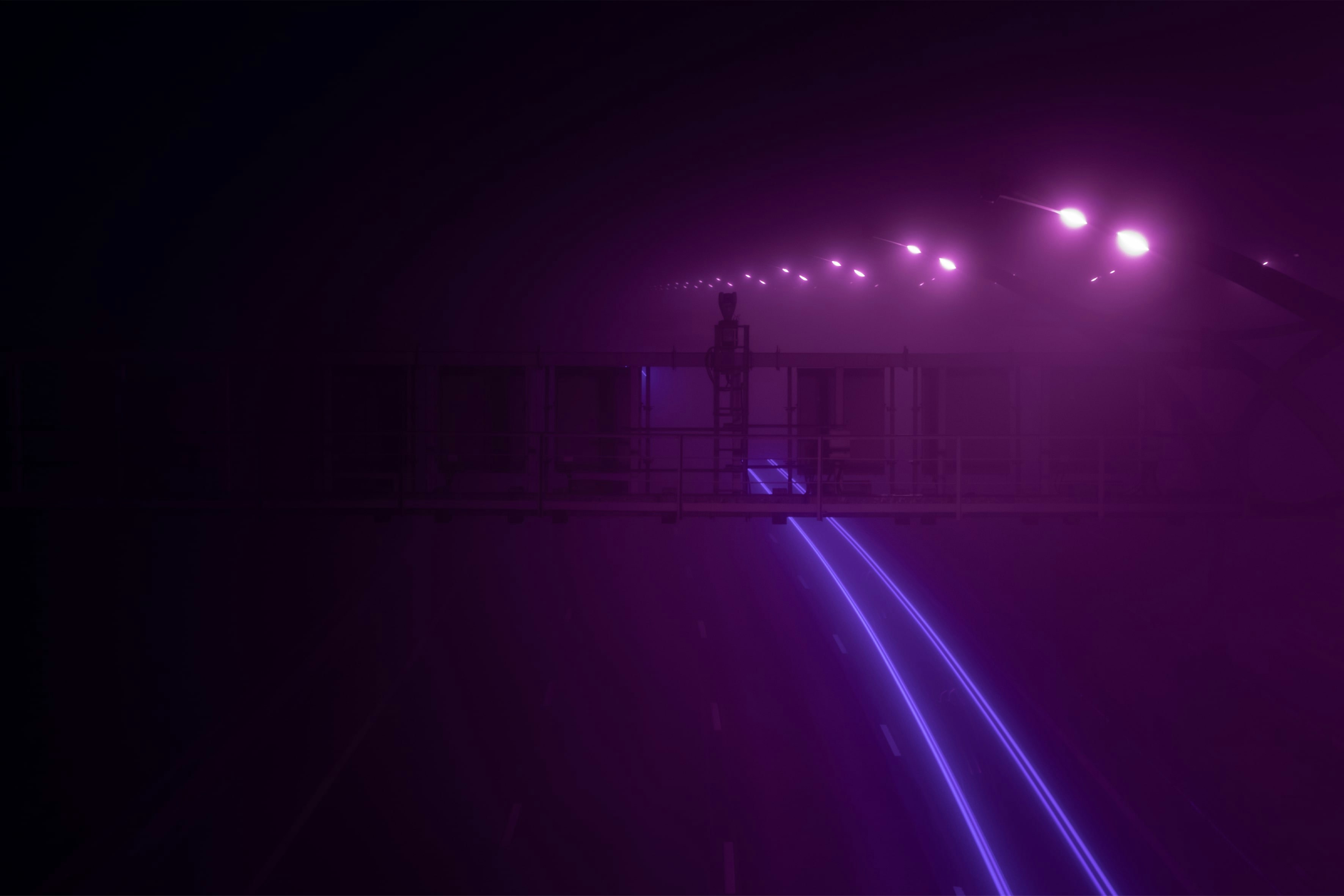 A foggy street at night with street lights photo – Free Saint ...