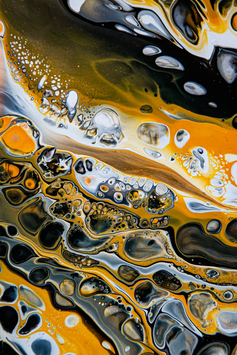 a close up of a liquid filled with bubbles