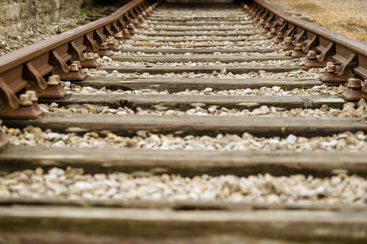 Railway tracks stretching into the distance
