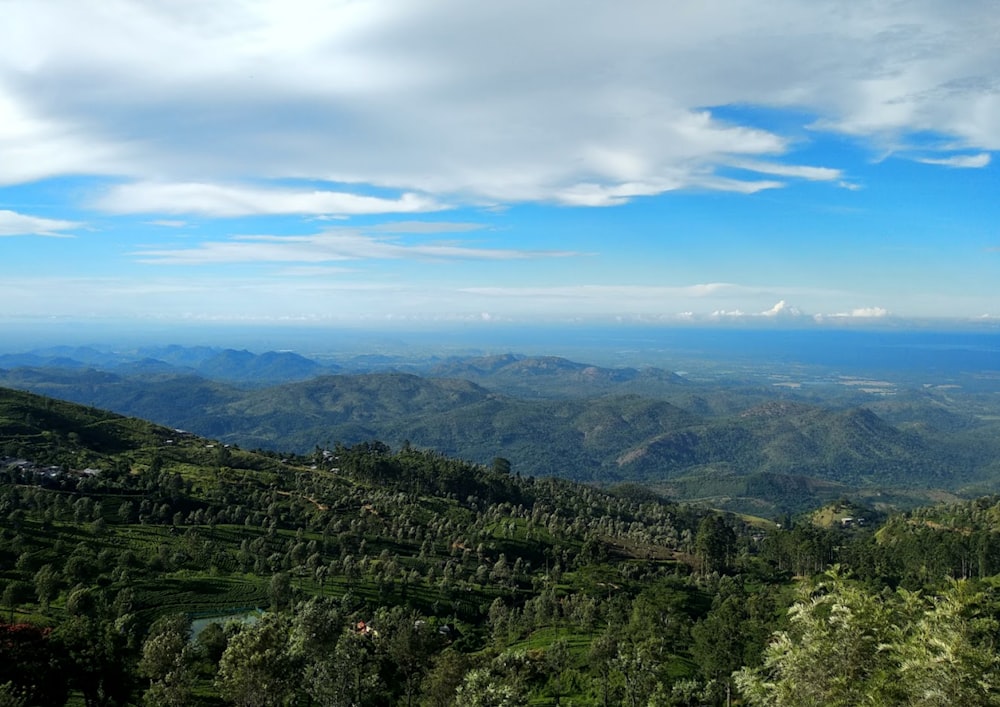 a scenic view of the mountains and valleys