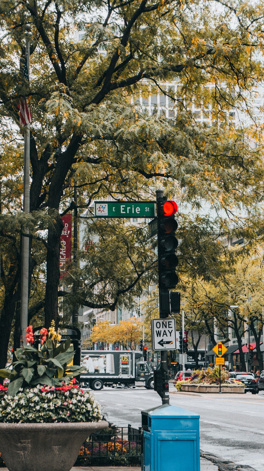 a traffic light sitting on the side of a road