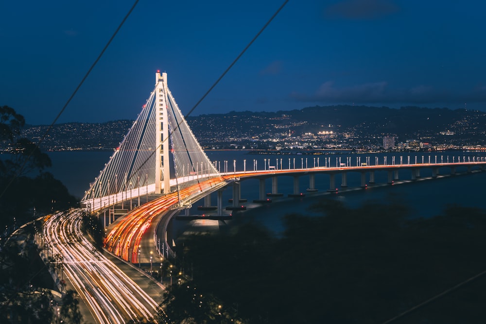 a very long bridge over a large body of water