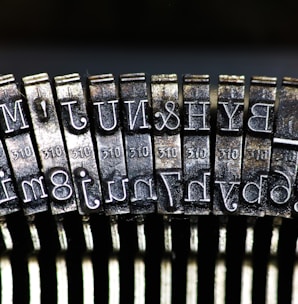 a close up of an old typewriter
