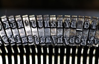 a close up of an old typewriter