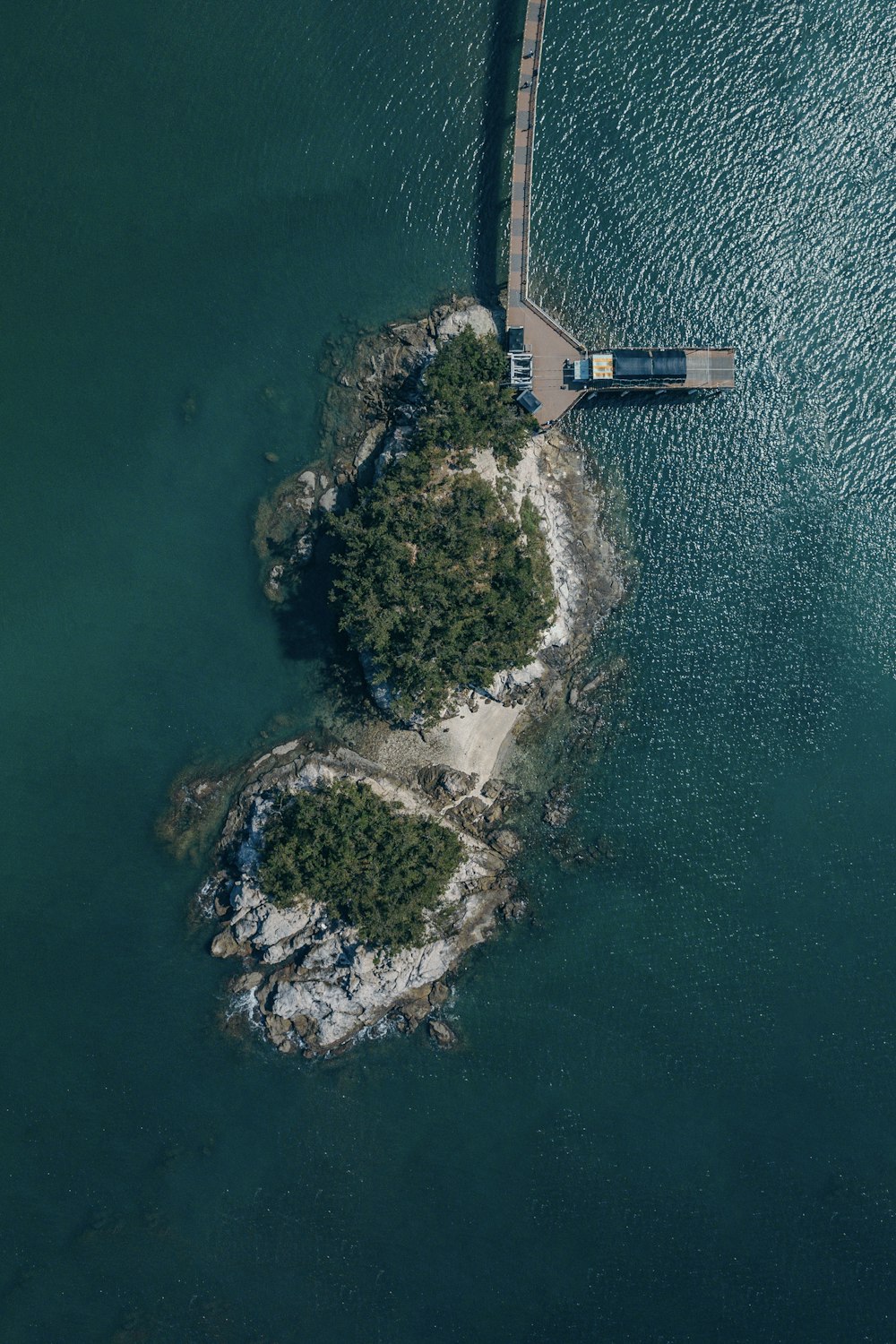 a small island in the middle of a body of water