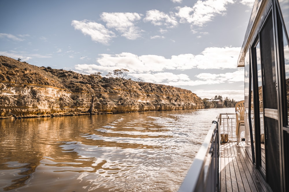 a view of a body of water from a boat