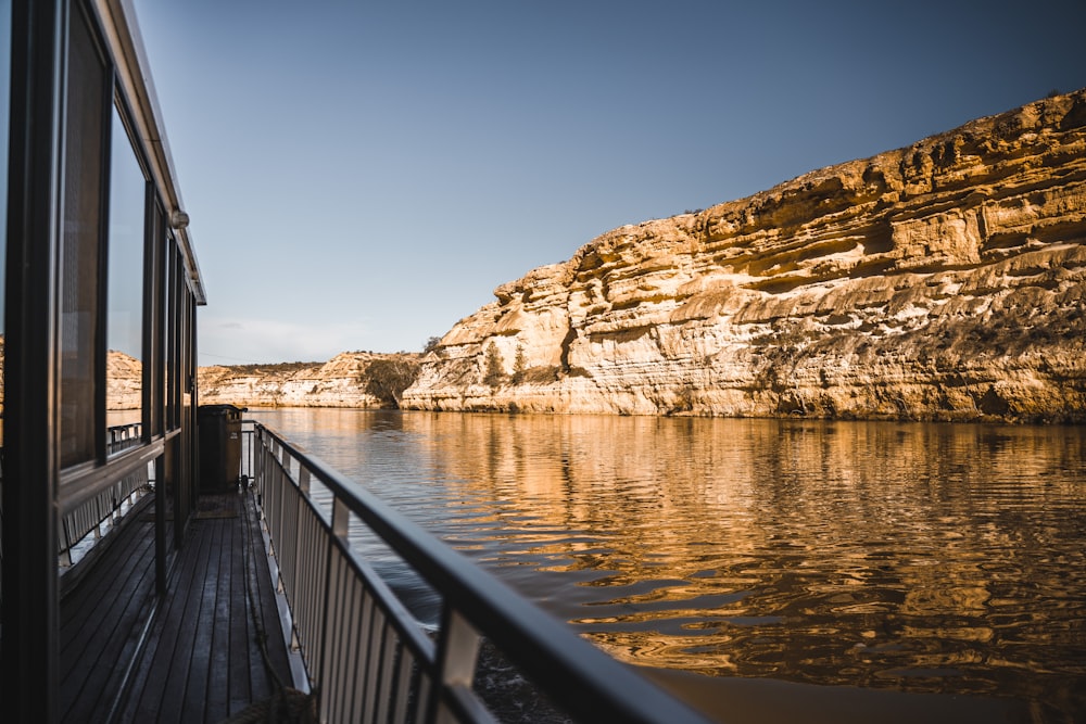 a view of a body of water from a boat