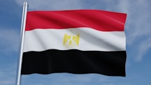 the flag of egypt waving in the wind